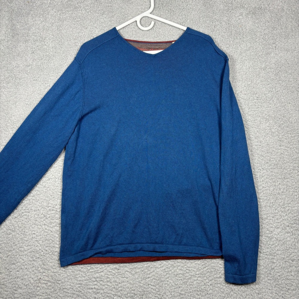 Tommy Bahama Blue Cashmere Blend V-Neck Pullover Sweater Mens XL Long Sleeve